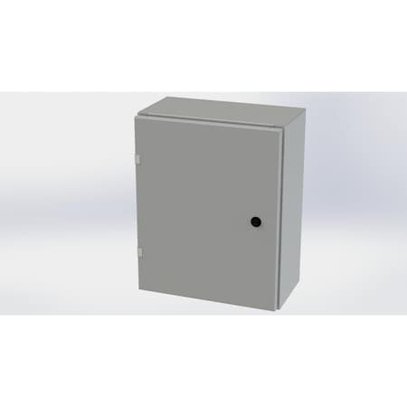 Saginaw Control & Engineering 1/4 Turn Latch Electrical Enclosures, 20 in H, 8 in D, 16 in W, NEMA 3R, 4, 12, 13, Carbon Steel SCE-20EL1608LP